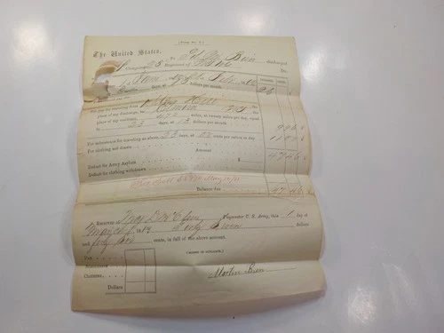 Civil War Document 1862 23rd New York Elmira Upton Hill Virginia Signature VTG