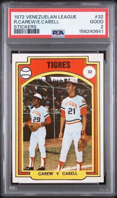 PSA 2 1972 Venezuela League #32 Rod Carew HOF Cabell Venezuelan graded 156240641
