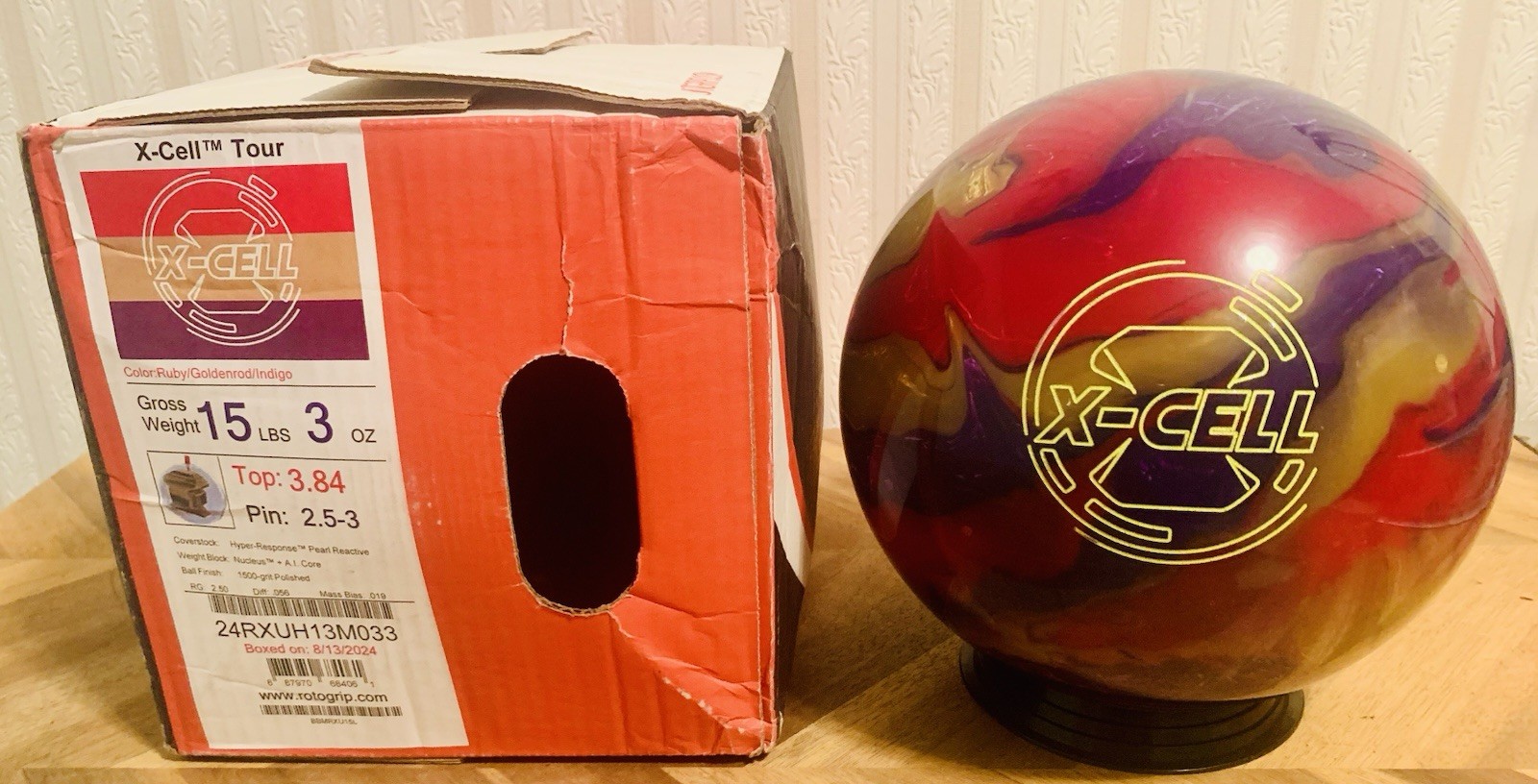 Roto Grip X-Cell Tour Overseas Bowling Ball NIB Undrilled 1s