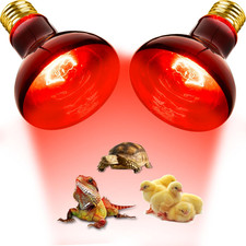 100W Reptile RED Heat Lamp Bulbs, Reptile  Amphibian Basking Spot Light Bulbs f
