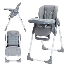 Foldable Baby Dining Chair High Chair Infant Feeding Chair with Removable Tray