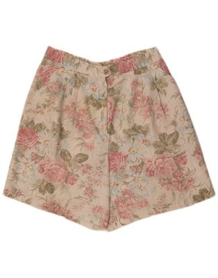 SAG HARBOR Damen High Waist Pegged Freizeit Shorts W32 Large weiß Blumen BR03