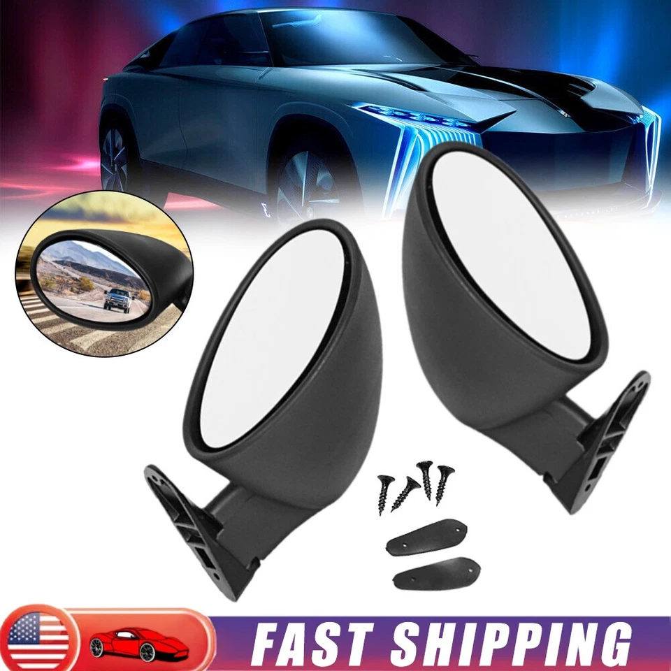 Universal California Classic Black Side Mirrors PAIR Hot Rod Rat Rod Muscle Car — 第 4/4 张图片