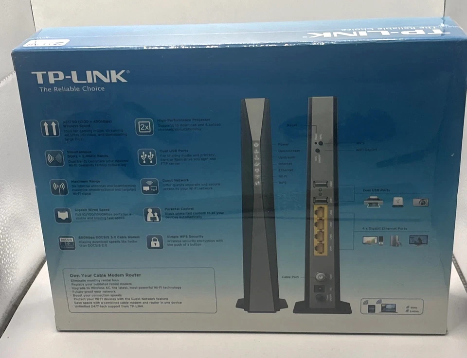 NEW & SEALED! TP-LINK Archer CR700 Wireless Dual Band AC1750 DOCSIS 3.0 Router - Image 4 of 4