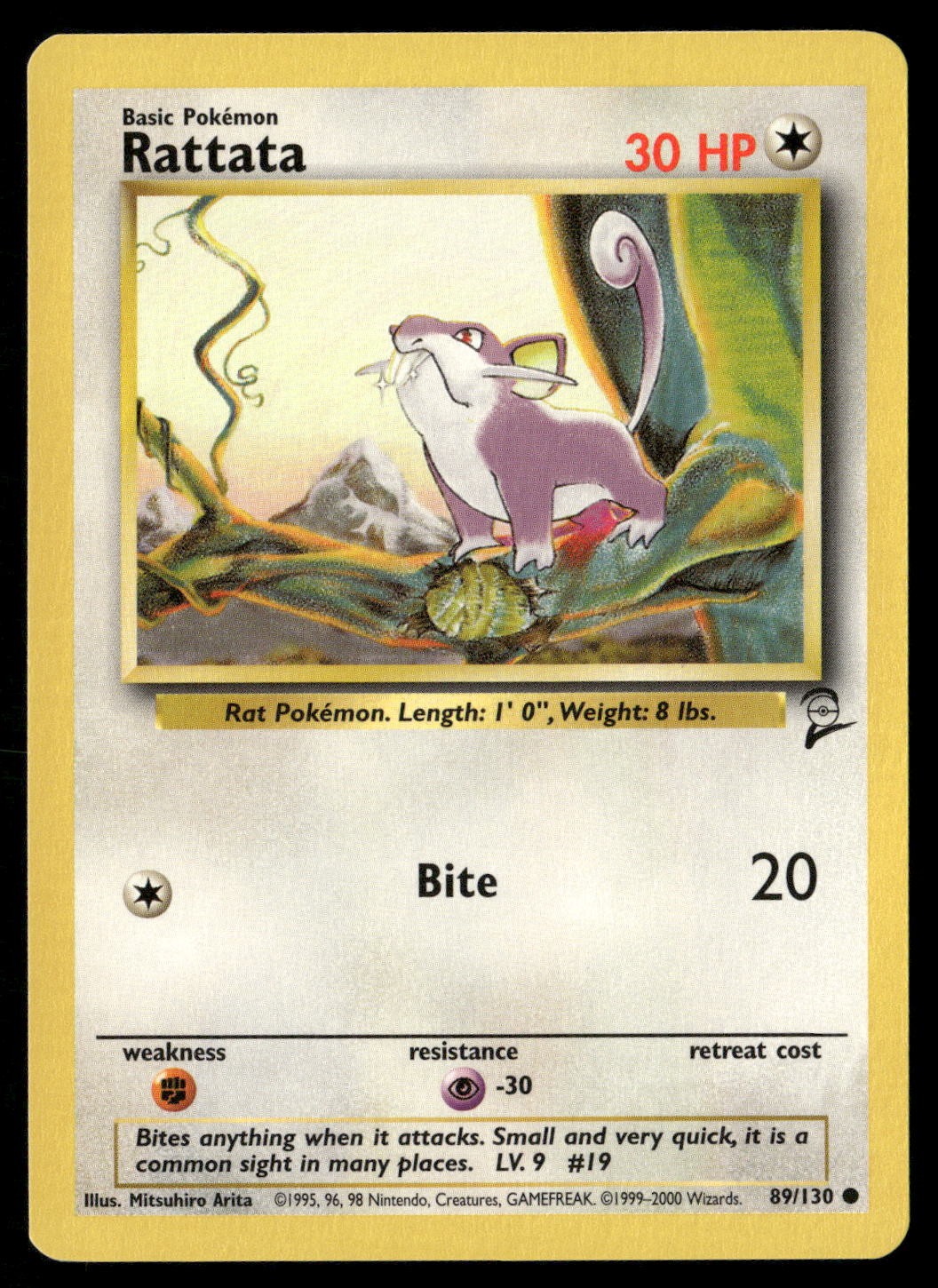 Rattata 89/130 Common Base Set 2 Pokemon Near Mint
