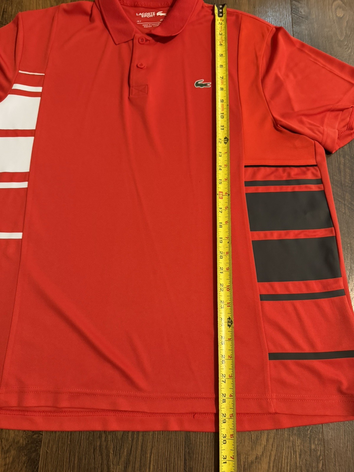 Lacoste Color Black Red White Sport Men's Polo Short Sleeve Shirt Size 2XL thumbnail 7