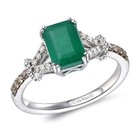 Le Vian 14K White Gold Cocktail Ring for Her 1.406 cts New Emerald Diamond Sz 6 — photo 1