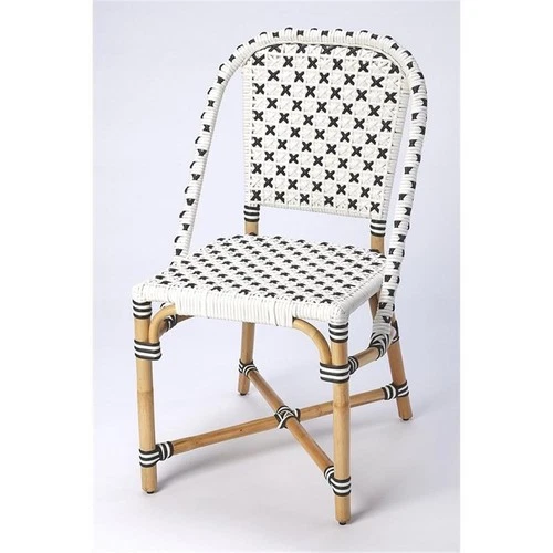 Butler Specialty Company Tenor Rattan Bistro Side Dining Chair - White/Back - Picture 1 of 10