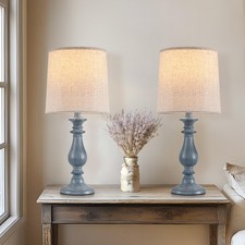 Lamps Set of 2 Vintage Rustic Farmhouse Table Lamps Bedside Reading Lamp Bedr...