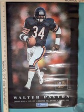 Vintage WALTER PAYTON POSTER 16 x 24 Stats Hall of Fame 1993 Ford Sponsored