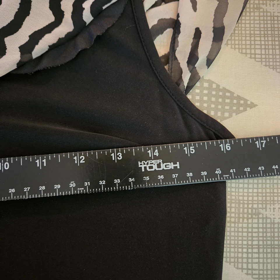 Blusa Joseph Ribkoff Talla 6 Estampado Cebra Superposición Negro Bronceado Estampado Animal Mobwife Foto 4 de 4