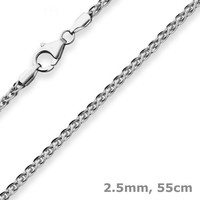 2,5Mm Zopfkette Silberkette Collier Halskette Aus 925 Silber Rhodiniert 55Cm