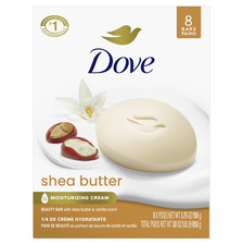Dove Beauty Bar Women's Bath Soap Shea Butter, 3.75 oz 8 Bars,Rich and smooth