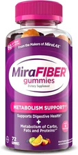MiraFIBER Gummies  8g of Daily Fiber Per Serving,  Mixed Fruit Flavor 72Ct