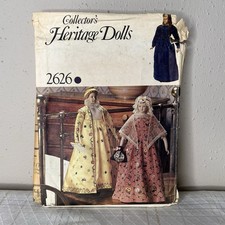 Vogue 2626 UNCUT Sewing Pattern, Collector's Heritage Dolls, Inaugural Dolls