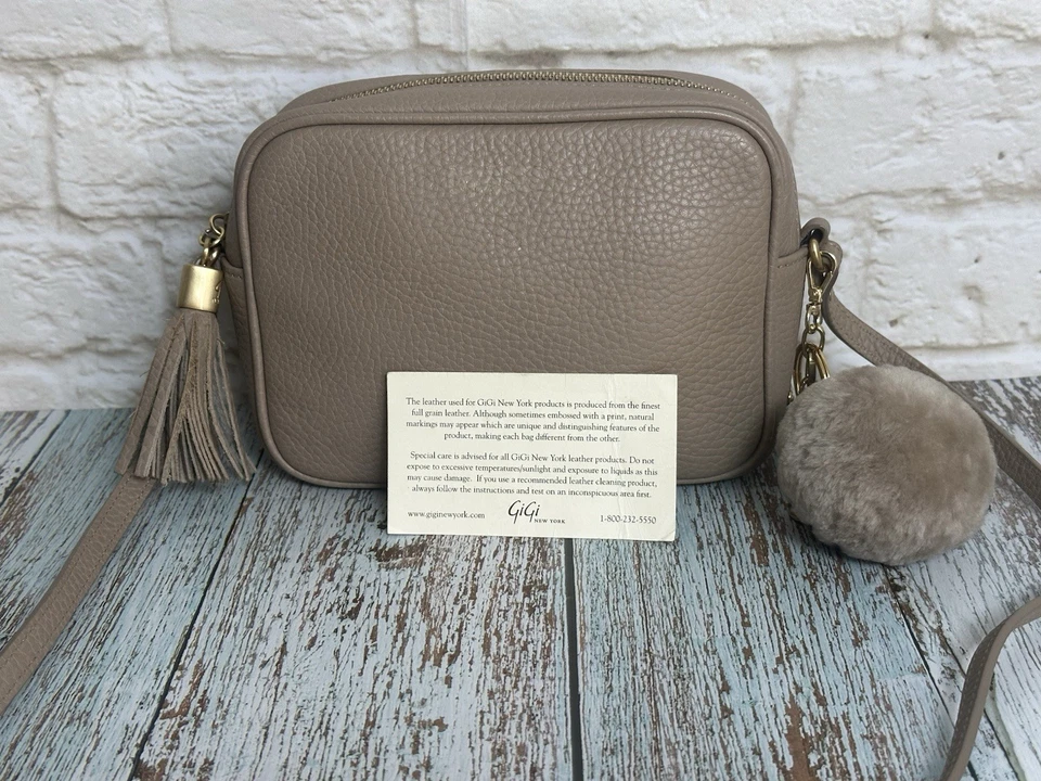 Gigi Crossbody Handbag Women's Leather Handbag Camera Bag Tan Beige Small - Image 4 of 4