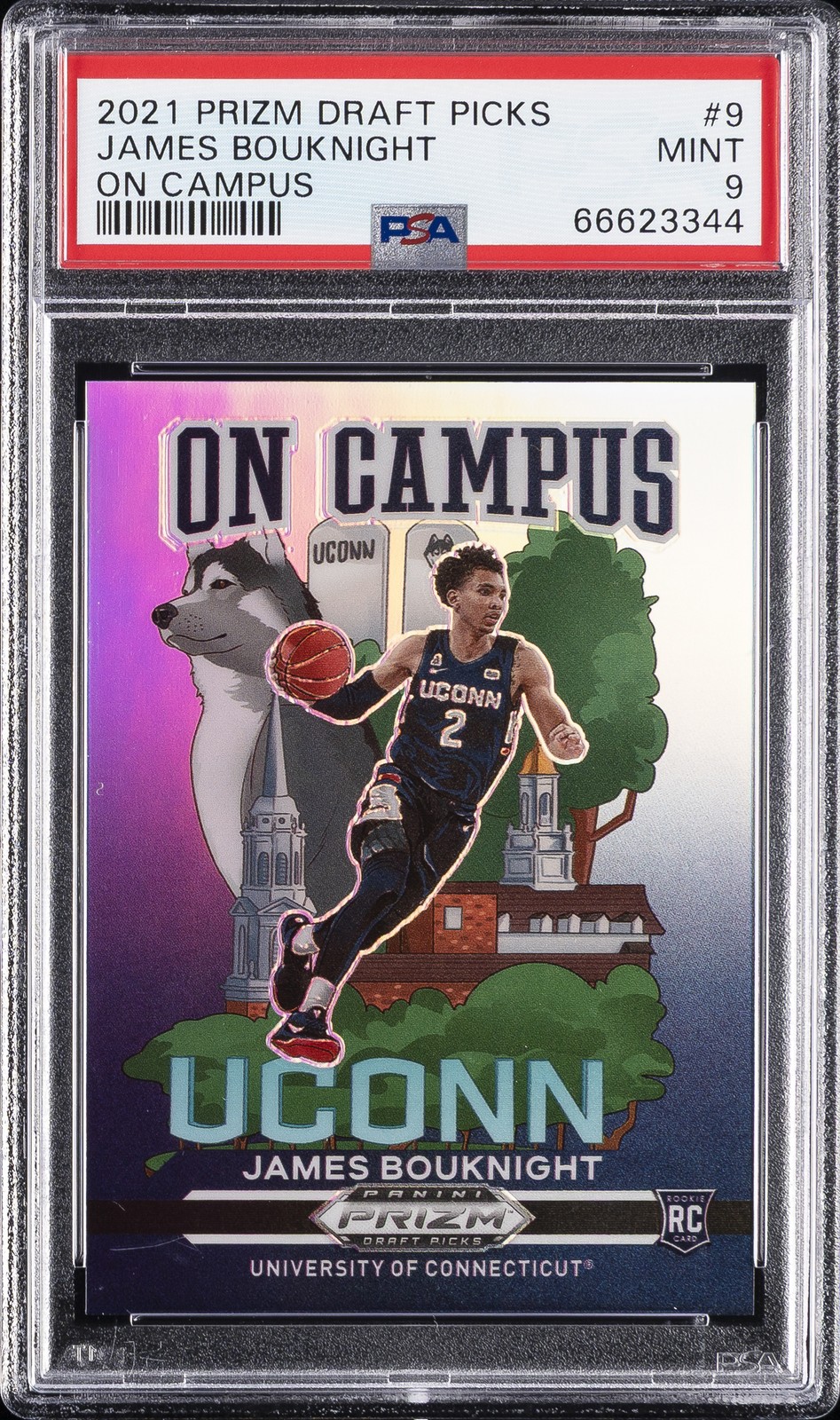 2021 PANINI PRIZM DRAFT PICKS ON CAMPUS #9 JAMES BOUKNIGHT PSA 9