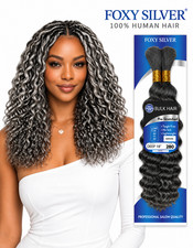 Foxy Silver, BULK HAIRS, 100 HUMAN HAIR, 14"  18", Deep wave
