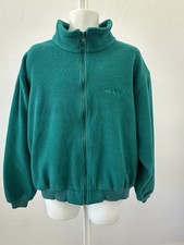 VTG Eddie Bauer Men's Teal Full Zip Fleece Jacket, Sz L Made in USA 80s b44 