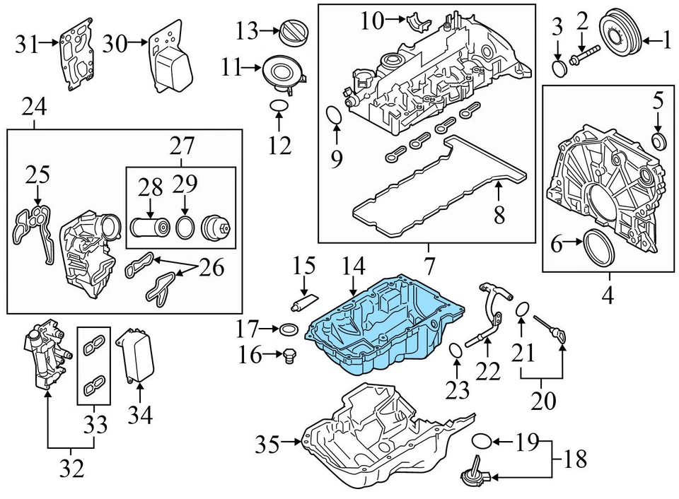 BMW 328D XDRIVE 2014-2018 2,0 L - cárter de aceite del motor 7809122 Foto 4 de 4