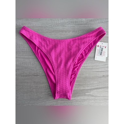 Roxy Women s Pink Haleiwa Scoop Cheeky Bikini Bottom Size Medium