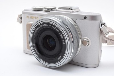 BOX 1634shots] OLYMPUS PEN E-PL8 White Digital Camera 14-42mm Lens