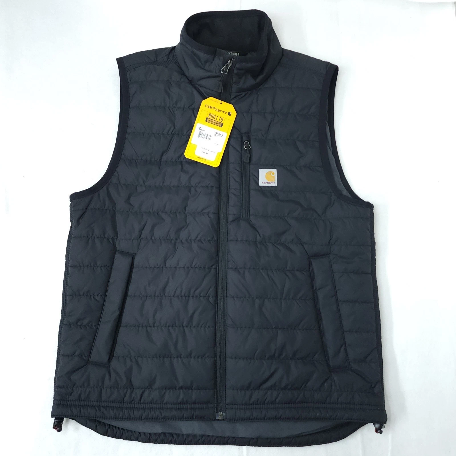 Carhartt Rain Defender Relaxed Fit Puffer Insulated Workwear Vest Mens M (Hole)