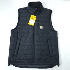 Carhartt Rain Defender Relaxed Fit Puffer Insulated Workwear Vest Mens M Hole 