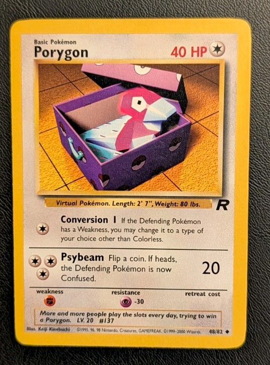 Porygon 48/82 Uncommon Team Rocket Pokemon Unlimited Lightly Played