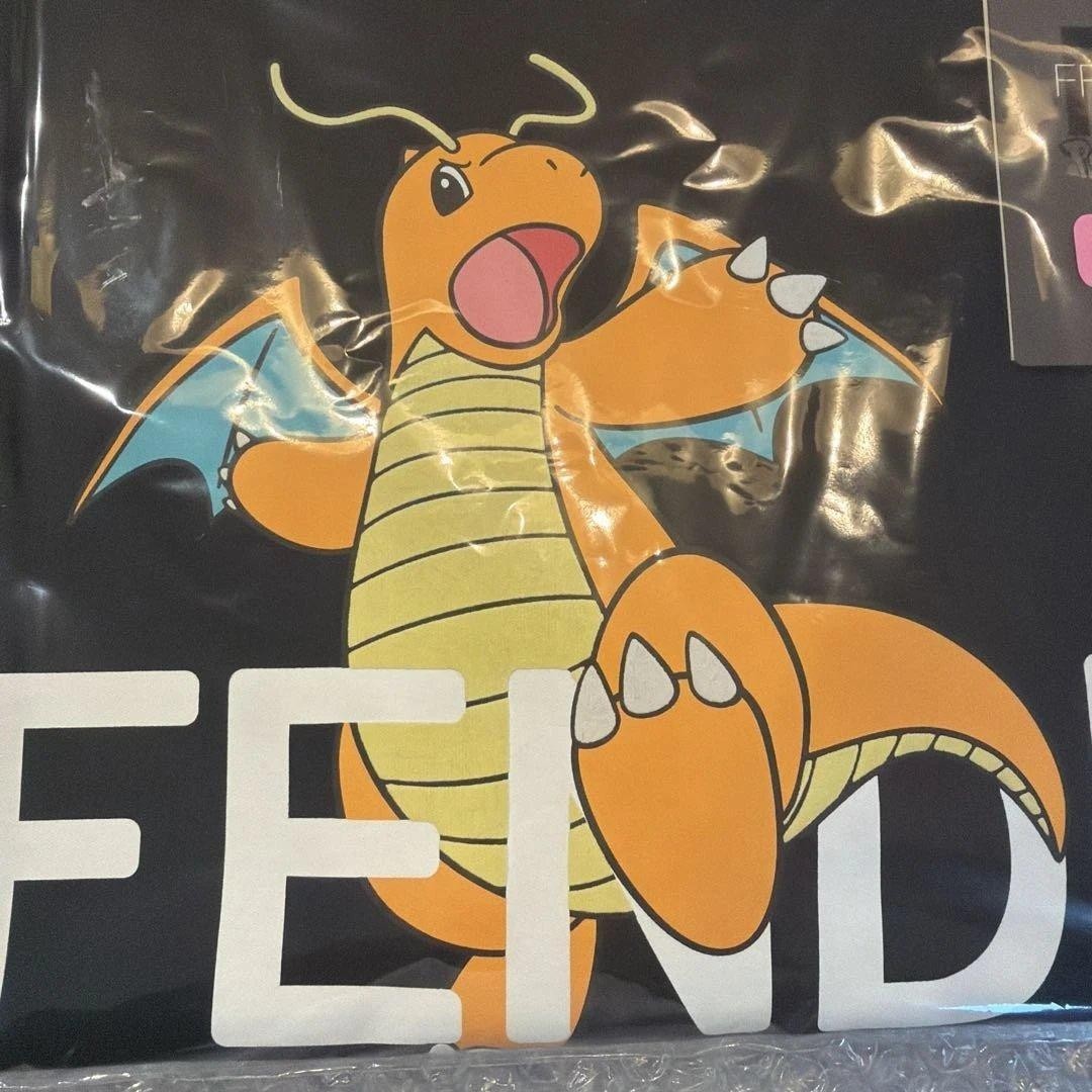 FENDI x Pokémon x Fragment Dragonite Hoodie Black Mens XL FRGMT Rare