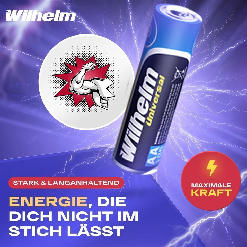 Wilhelm Alkaline Batterien AA AAA Mignon LR06 Micro LR03 10 20 40 50 100 Stück - Bild 2 von 4