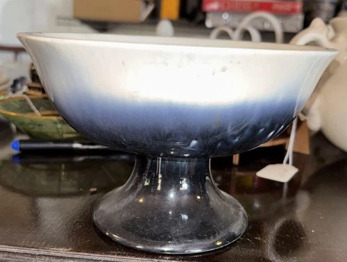 Red Wing Pottery Belle Kogan 75th Anniversary Compote MCM 1953 Luster Blk. GREY