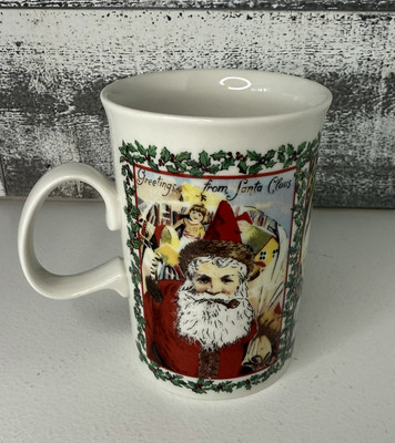 Vintage Dunoon Santa Claus Coffee Mug Bone China Vintage Christmas Scenes 4 