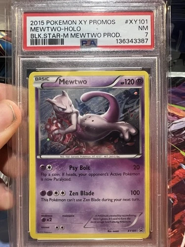 Pokémon TCG: 2015 XY Mewtwo Black Star Promo Holo Card XY101 PSA 7