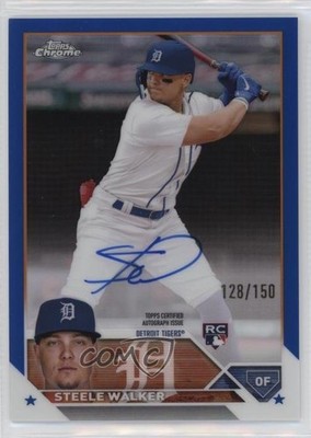 2023 Topps Chrome Rookie Blue Refractor 128/150 Steele Walker #RA-SW Auto RC 0w8