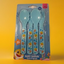 Nickelodeon Baby Shark Fork Spoon 4-pack Set Blue