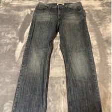 Wrangler Jeans Co Mens Relaxed Straight Dark Wash Denim Pants Size 35x32
