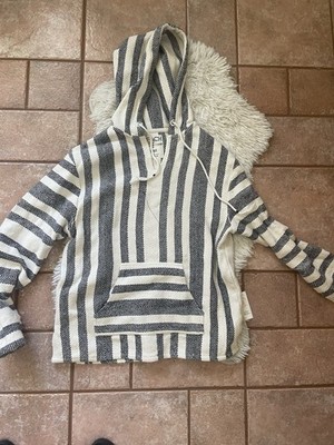 Beach Life by LA DRFT Hoodie Womens L Pullover Drug Rug Striped Boho Surf Wear