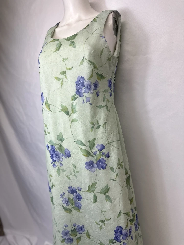 DE COLECCIÓN KARIN STEVENS TALLA 8 CONJUNTO DE VESTIDO DE 2 PIEZAS Verde con Conjunto de Vestido y Blusa Floral Foto 4 de 4