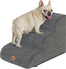 Made4Pets Dog Stairs Ramp for Small Dogs 15.7" H, 3-Step Dog Steps for Bed Couch