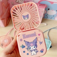 Sanrio Hanging Neck Fan Cute Kuromi Melody Portable Foldable Fan Usb Charging 3