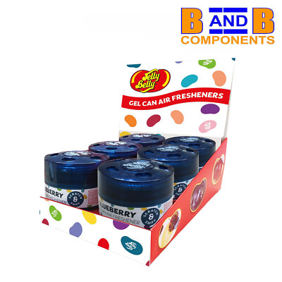 Jelly Belly BLUEBERRY GEL CAN DISPLAY PACK OF 6 Car Van Air Fresheners A1696
