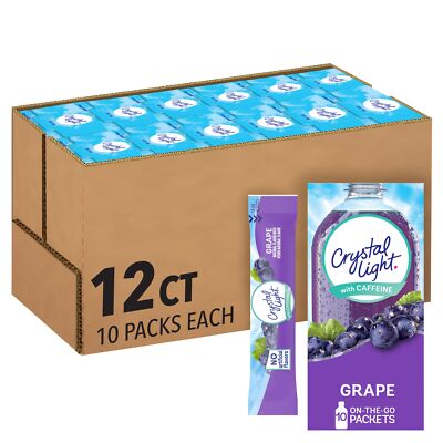Crystal Light Grape Naturally Flavored Powdered Drink Mix w/Caffeine 120 ct Pack