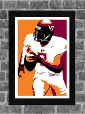 Virginia Tech Hokies Michael Vick Portrait Sports Print Art 11x17