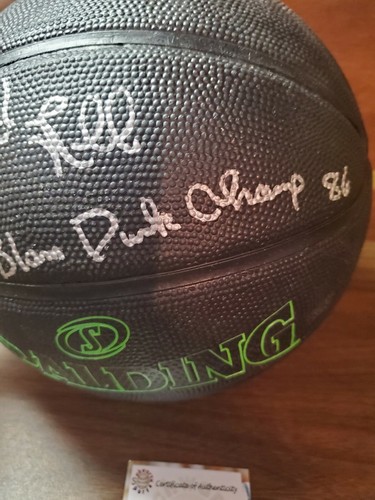 Spud Webb Signed Spalding Phantom Black Basketball w/Slam Dunk Champ 86 Schwartz - Picture 3 of 6