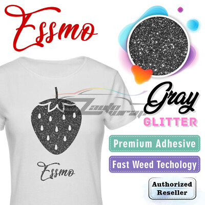 Gray Glitter Heat Transfer Vinyl HTV T-Shirt 20'' Roll Iron On / Heat Press DG20