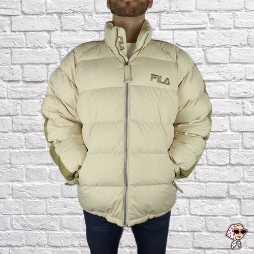 VINTAGE FILA WHITE PUFFER JACKET | eBay
