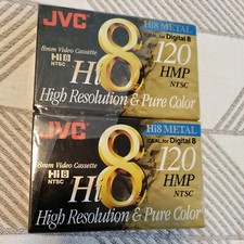 JVC Hi8 Metal 8mm Video Cassette 120 HMP NTSC High Resolution  Pure Color