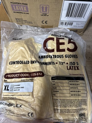 Microflex CE5-512-XL Ambidextrous Latex Gloves 12" ISO5 size XL Extra large - Picture 5 of 7
