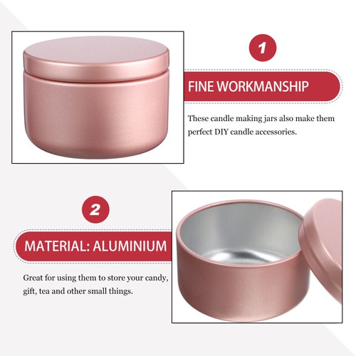 24 Pcs Round Tins Set Essential Oil Candle Jar Travel Big Empty Jars for Making - Picture 7 of 12